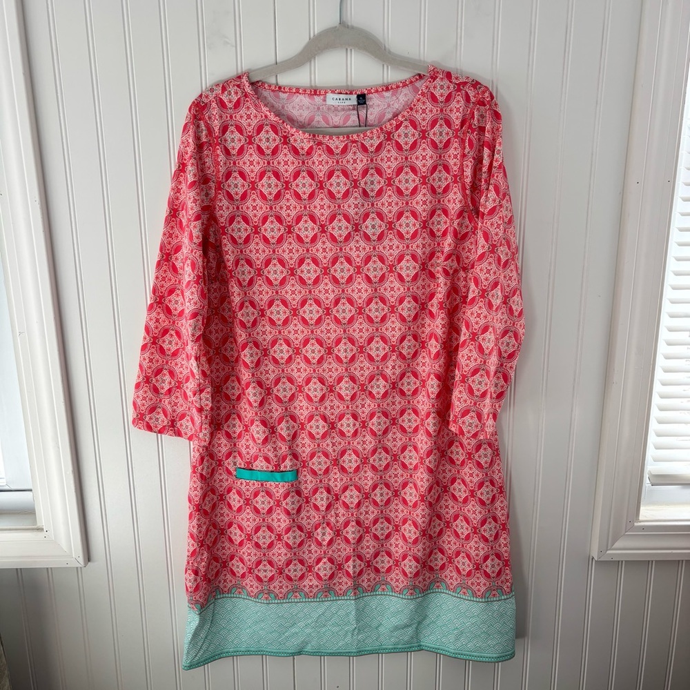 Cabana Life SPF 50+ Coral Cabana Shift Dress